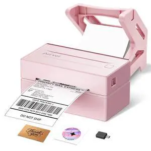 Bluetooth Thermal Shipping Label Printer with Stand, Wireless 4x6 Label Printer for Small Business, Compatible with iPhone, Android, Windows & Mac, Works with Amazon USPS Etsy Shopify (Pink) Bluetooth Thermal Shipping Label Printer with Stand, Wireless 4x6 Label Printer for Small Business, Compatible with iPhone, Android, Windows & Mac, Works with Amazon USPS Etsy Shopify (Pink)