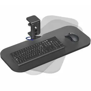 Clamp-on 23 x 10 inch Rotating Computer Keyboard and Mouse Tray, Extra Sturdy Desk Swivel Clamp, Ergonomic Typing, Black, MOUNT-KB04CB Clamp-on 23 x 10 inch Rotating Computer Keyboard and Mouse Tray, Extra Sturdy Desk Swivel Clamp, Ergonomic Typing, Black, MOUNT-KB04CB