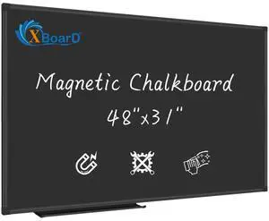 XBoard Magnetic Chalkboard 48 x 31 inch Chalk Board/Black Board, Black Aluminium Frame, Display Collections XBoard Magnetic Chalkboard 48 x 31 inch Chalk Board/Black Board, Black Aluminium Frame, Display Collections