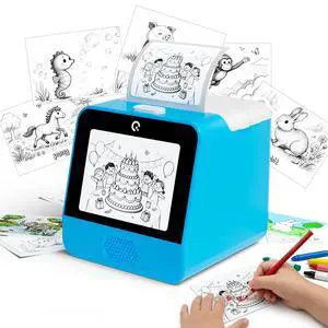 AI Voice Sticker Printer for Kids, PortableThermal Printer with Display Screen, Voice Control Mini Printer, Instant Thermal Printer Toy for DIY and Learning with 2 Paper Rolls AI Voice Sticker Printer for Kids, PortableThermal Printer with Display Screen, Voice Control Mini Printer, Instant Thermal Printer Toy for DIY and Learning with 2 Paper Rolls