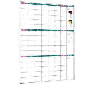 3-Month Dry Erase Calendar for Wall, 39"x28" Magnetic Whiteboard Calendar with Silver Aluminum Frame, Monthly Calendar Board for Office, Home, School 3-Month Dry Erase Calendar for Wall, 39"x28" Magnetic Whiteboard Calendar with Silver Aluminum Frame, Monthly Calendar Board for Office, Home, School