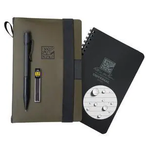 Weatherproof Side Spiral Kit: TPU Fabric Cover, 4.625" x 7" Black Notebook, and Tough Mechanical Pencil (No. M973-KIT) Weatherproof Side Spiral Kit: TPU Fabric Cover, 4.625" x 7" Black Notebook, and Tough Mechanical Pencil (No. M973-KIT)