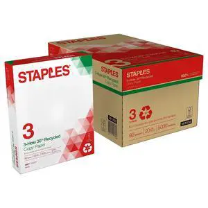 Recycled 8.5 x 11-Inch, 3-Hole Punched Copy Paper 20 lb 92B 500/Ream 10 Ream/Count Recycled 8.5 x 11-Inch, 3-Hole Punched Copy Paper 20 lb 92B 500/Ream 10 Ream/Count