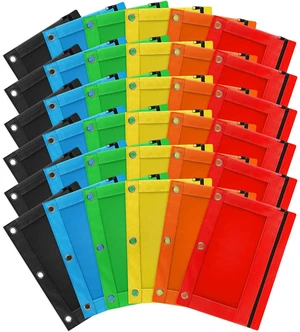 108 Pack Pencil Pouch for 3 Ring Binder, Zipper Pencil Pouches/Case in Assorted Color, Durable Binder Pencil Pouch/Bag for Office School Supplies (6 Colors) 108 Pack Pencil Pouch for 3 Ring Binder, Zipper Pencil Pouches/Case in Assorted Color, Durable Binder Pencil Pouch/Bag for Office School Supplies (6 Colors)