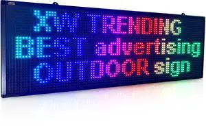LED sign, scrolling sign 45", WiFi perfect tool for advertising, color message board programmable for indoor and outdoor use. digonal size 45", size 40' x 14" LED sign, scrolling sign 45", WiFi perfect tool for advertising, color message board programmable for indoor and outdoor use. digonal size 45", size 40' x 14"