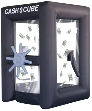 Inflatable Cash Cube Stand Inflatable Money Gripper for Commercial Advertising Events Promotion (Without Blower Included) (Black, 5.9ft x 5.9ft x 8.2ft) Inflatable Cash Cube Stand Inflatable Money Gripper for Commercial Advertising Events Promotion (Without Blower Included) (Black, 5.9ft x 5.9ft x 8.2ft)