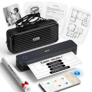 Inkless Portable Printer for Travel, MT610Pro Wireless Thermal Printer Supports 8.5 x 11" Thermal Paper, Bluetooth Mobile Printer for Phone Laptop with Case & 10pcs Thermal Paper, for Home, Black Inkless Portable Printer for Travel, MT610Pro Wireless Thermal Printer Supports 8.5 x 11" Thermal Paper, Bluetooth Mobile Printer for Phone Laptop with Case & 10pcs Thermal Paper, for Home, Black