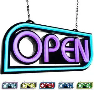 Open Sign for Business with 49 Color Combinations ULTRA BRIGHT LED Neon Sign Visible Day and Night for Restaurant, Coffee, Bar, Spa by 16 x 7.5in Open Sign for Business with 49 Color Combinations ULTRA BRIGHT LED Neon Sign Visible Day and Night for Restaurant, Coffee, Bar, Spa by 16 x 7.5in