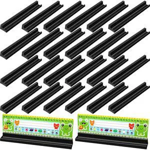 24 Pieces Name Plates Holder for Classroom Desk Self with Pen Holder Adhesive and Removable Nameplate Stand Black Plastic Name Tag Display for Classrooms School, 1.5 x 12 x 1 Inch 24 Pieces Name Plates Holder for Classroom Desk Self with Pen Holder Adhesive and Removable Nameplate Stand Black Plastic Name Tag Display for Classrooms School, 1.5 x 12 x 1 Inch