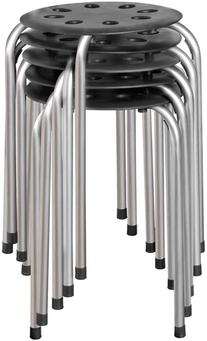 Commercial Furniture Stacking Stools for Kids and Adults, 17.75" Standard Height Portable Nesting Office and Classroom Stools, Black/Silver, Pack of 5 Commercial Furniture Stacking Stools for Kids and Adults, 17.75" Standard Height Portable Nesting Office and Classroom Stools, Black/Silver, Pack of 5