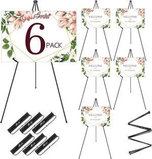63 "Easel Stand for Display, 6 Pack Portable Foldable Metal Easel, Easels for Signs Wedding Logos,Arts, Painting,Adjustable Floor Easels with 6 Storage Bag 63 "Easel Stand for Display, 6 Pack Portable Foldable Metal Easel, Easels for Signs Wedding Logos,Arts, Painting,Adjustable Floor Easels with 6 Storage Bag