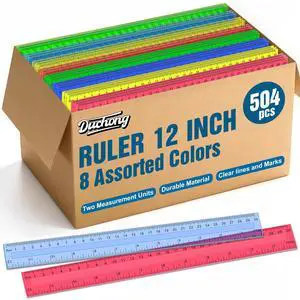 504 Pcs Rulers Bulk, 12 Inch Plastic Assorted Color Clear Rulers with Inches Centimeters Millimeter. Measuring Drawing Tool for Kids, Ideal Back to School Classroom Office Home Supplies 504 Pcs Rulers Bulk, 12 Inch Plastic Assorted Color Clear Rulers with Inches Centimeters Millimeter. Measuring Drawing Tool for Kids, Ideal Back to School Classroom Office Home Supplies