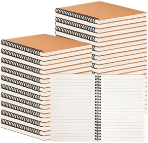 100 Packs A5 Spiral Lined Notebooks, Kraft Paper Cover, 8.0"×5.6", 60 Sheets/120 Pages, Ruled Notebooks Bulk, Hardcover Journal Notepad Travel Notebooks for Office and Back to School Supplies 100 Packs A5 Spiral Lined Notebooks, Kraft Paper Cover, 8.0"×5.6", 60 Sheets/120 Pages, Ruled Notebooks Bulk, Hardcover Journal Notepad Travel Notebooks for Office and Back to School Supplies