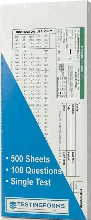 Testing Forms 882-E Scantron Compatible TEST-100E (500 Sheet Pack) Testing Forms 882-E Scantron Compatible TEST-100E (500 Sheet Pack)