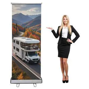 Retractable Banner Stand- Roll Up Banner Stand 24"x80" For Trade Shows Retail Display (Stand Only) Retractable Banner Stand- Roll Up Banner Stand 24"x80" For Trade Shows Retail Display (Stand Only)
