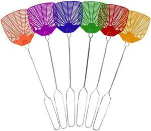 Bug & Fly Swatter 6-Pack Braided Metal Handle 6 Pack Fly Swatters, Multi Pack Colors, for Indoor/Outdoor Flyswatter Bug & Fly Swatter 6-Pack Braided Metal Handle 6 Pack Fly Swatters, Multi Pack Colors, for Indoor/Outdoor Flyswatter