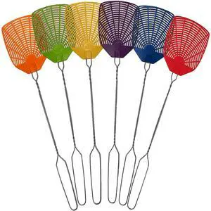 Bug & Fly Swatter Metal Handle 6 Pack Fly Swatters Indoor/Outdoor flyswatter Bug & Fly Swatter Metal Handle 6 Pack Fly Swatters Indoor/Outdoor flyswatter