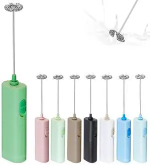 Handheld Milk Frother for Coffee, Battery-Operated Electric Whisk Drink Mixer for Latte, Matcha, Cappuccino & Protein Powder, Green Handheld Milk Frother for Coffee, Battery-Operated Electric Whisk Drink Mixer for Latte, Matcha, Cappuccino & Protein Powder, Green