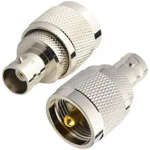 BNC UHF Coax Connector PL259 UHF Male to BNC Female Coaxial Connector Low Loss Coax Adapter for RF Antennas/Wireless LAN Devices/Coaxial Cable/Wi-Fi Radios Pack of 2 BNC UHF Coax Connector PL259 UHF Male to BNC Female Coaxial Connector Low Loss Coax Adapter for RF Antennas/Wireless LAN Devices/Coaxial Cable/Wi-Fi Radios Pack of 2