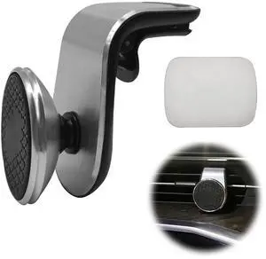 Strong Magnetic Phone Mount for Car, Universal Car Vent Phone Holder, 360° Rotation Adjustable Magnetic Smartphone Holder, Fit for All Smartphones - Silver Strong Magnetic Phone Mount for Car, Universal Car Vent Phone Holder, 360° Rotation Adjustable Magnetic Smartphone Holder, Fit for All Smartphones - Silver