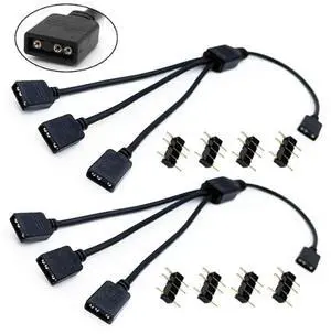 ARGB Splitter Cable1 to 3, 3-Pin Extension Cable, Allowing F The Connection of Its Addressable ARGB LED Or ARGB Fan Through A Single Motherboard+5V 3-Pin ARGB Connector, 30CM/11.8IN 2Pcs ARGB Splitter Cable1 to 3, 3-Pin Extension Cable, Allowing F The Connection of Its Addressable ARGB LED Or ARGB Fan Through A Single Motherboard+5V 3-Pin ARGB Connector, 30CM/11.8IN 2Pcs