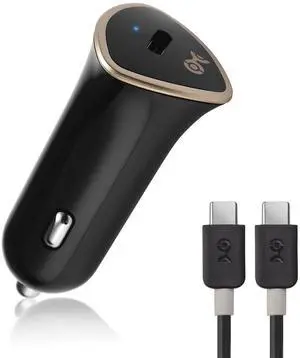 15W 3A USB-C Car Charger with 3ft USB-C Cable 15W 3A USB-C Car Charger with 3ft USB-C Cable