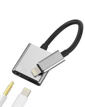 IPhone AUX Adapter(2 in 1)Lightning to 3.5mm Jack Headphone Cable Splitter Dongle Charger Cord MFI Certified Audio Adaptador Earbud Charging Converter for 14 13 12 11 Pro Max X Xr Xs 7 8 Plus IPhone AUX Adapter(2 in 1)Lightning to 3.5mm Jack Headphone Cable Splitter Dongle Charger Cord MFI Certified Audio Adaptador Earbud Charging Converter for 14 13 12 11 Pro Max X Xr Xs 7 8 Plus