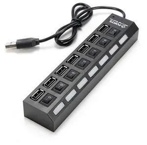 7-Port USB Hub with ON/Off Switch, Black 7-Port USB Hub with ON/Off Switch, Black