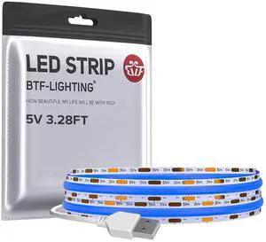 FCOB USB Powered Blue Color COB LED Strip Lights 3.28FT 320LEDs 5V 8mm Width 90+ High CRI Ultra Bright Flexible Light for 3D Printer TV Backlight Display Cabinet PC DIY Decor FCOB USB Powered Blue Color COB LED Strip Lights 3.28FT 320LEDs 5V 8mm Width 90+ High CRI Ultra Bright Flexible Light for 3D Printer TV Backlight Display Cabinet PC DIY Decor
