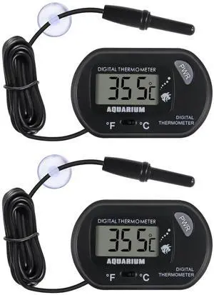2Pack Digital Aquarium Thermometer with Large LCD Display, Reptile Thermometer for Vehicle, Terrarium, Fish Tank, Refrigerator 2Pack Digital Aquarium Thermometer with Large LCD Display, Reptile Thermometer for Vehicle, Terrarium, Fish Tank, Refrigerator