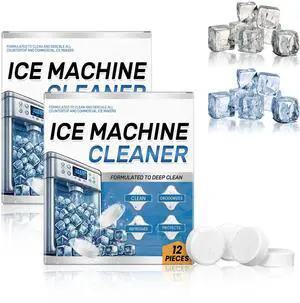 Ice Machine Cleaner Maker Descaler - 24 Clean Tablets for Ice Makers - Bulk 1 Year Supply, Helps Remove Hard Water and Mineral Buildup for Great-Tasting Ice Ice Machine Cleaner Maker Descaler - 24 Clean Tablets for Ice Makers - Bulk 1 Year Supply, Helps Remove Hard Water and Mineral Buildup for Great-Tasting Ice