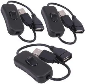 USB Cable with Switch, Yeebline 3-Pack USB Male to Female Extension Cord Inline Rocker On/Off Switch for Driving Recorder, LED Desk Lamp, USB Fan, LED Strip (3 Pack Black) USB Cable with Switch, Yeebline 3-Pack USB Male to Female Extension Cord Inline Rocker On/Off Switch for Driving Recorder, LED Desk Lamp, USB Fan, LED Strip (3 Pack Black)