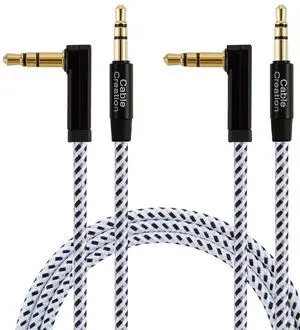 2-Pack 3.5mm Audio Cable 3FT/0.9m, 90 Degree Stereo Jack 3.5mm Aux Cable for Headphone, Phone, 2018 Mac mini, Surface Dock, iPhones, Speaker, Tablets, Laptops, Car Stereo & More 2-Pack 3.5mm Audio Cable 3FT/0.9m, 90 Degree Stereo Jack 3.5mm Aux Cable for Headphone, Phone, 2018 Mac mini, Surface Dock, iPhones, Speaker, Tablets, Laptops, Car Stereo & More