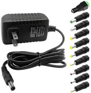 DC 24V 0.5A Switching Power Supply AC Adapter 100-240V 50-60Hz to dc 24Volt 0.5 Amp Power Cord Wall Adapter with 5.5mm x 2.5mm/2.1mm Barrel Plug & 10 Tips DC 24V 0.5A Switching Power Supply AC Adapter 100-240V 50-60Hz to dc 24Volt 0.5 Amp Power Cord Wall Adapter with 5.5mm x 2.5mm/2.1mm Barrel Plug & 10 Tips
