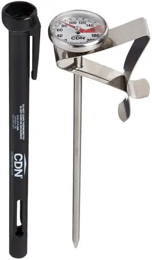 ProAccurate® Instant Read Beverage Frothing Thermometer with Clip for Precise Temperature Measurement, 5" Stainless Steel Stem, Black Case (IRT220-F) ProAccurate® Instant Read Beverage Frothing Thermometer with Clip for Precise Temperature Measurement, 5" Stainless Steel Stem, Black Case (IRT220-F)