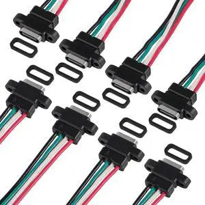 8pcs USB Connector Type-C Female Chassis 4 Pin for DIY, Waterproof 4P Solder Wire Type USB C Pigtail Cable Extension Power Cable USB-C Plug to 4 Pin Bare Wire Open End Connector 8pcs USB Connector Type-C Female Chassis 4 Pin for DIY, Waterproof 4P Solder Wire Type USB C Pigtail Cable Extension Power Cable USB-C Plug to 4 Pin Bare Wire Open End Connector