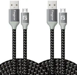 Micro USB Cable 10ft 2 Pack 2.4A Fast Charging Android Phone Charger Cord Braided Micro-B 2.0 Cable Compatible for PS4 X-Box One Controller/Sam-Sung S6/Fire TV Stick/Kindle/Webcam (Black) Micro USB Cable 10ft 2 Pack 2.4A Fast Charging Android Phone Charger Cord Braided Micro-B 2.0 Cable Compatible for PS4 X-Box One Controller/Sam-Sung S6/Fire TV Stick/Kindle/Webcam (Black)