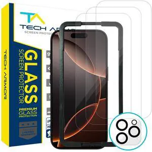 for Apple iPhone 16 Pro Screen Protector Glass 6.3 inch - Ballistic Tempered, Case Friendly, Easy Install, Sensor Protection, HD, 9H Hardness, 3 Pack + Bonus Camera Lens Protector for Apple iPhone 16 Pro Screen Protector Glass 6.3 inch - Ballistic Tempered, Case Friendly, Easy Install, Sensor Protection, HD, 9H Hardness, 3 Pack + Bonus Camera Lens Protector