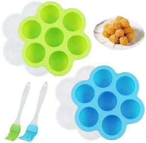 Silicone Egg Bite Mold Set, 2 Pack 7 Cavity Air Fryer Muffin Pan Silicone Egg Bite Mold Set, 2 Pack 7 Cavity Air Fryer Muffin Pan