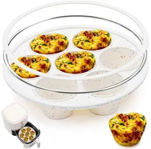 Silicone Air Fryer Muffin Pan with Reinforced Frame, Egg Bite Mold Silicone Air Fryer Muffin Pan with Reinforced Frame, Egg Bite Mold