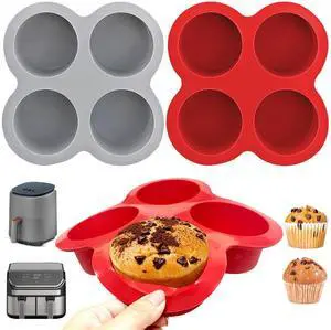 3-Pack Silicone Air Fryer Egg Bites Mold, 4 Cups Non-Stick Baking Pan 3-Pack Silicone Air Fryer Egg Bites Mold, 4 Cups Non-Stick Baking Pan