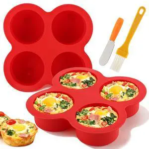 2 Pack Silicone Egg Bite Molds, 4 Cups Air Fryer Egg Bite Molds with 1 Spatula & 1 Brush Mini Round Muffin Pans, Nonstick Air Fryer Baking Pan for Cupcake, Muffin, Tart, Frittata, Quiche 2 Pack Silicone Egg Bite Molds, 4 Cups Air Fryer Egg Bite Molds with 1 Spatula & 1 Brush Mini Round Muffin Pans, Nonstick Air Fryer Baking Pan for Cupcake, Muffin, Tart, Frittata, Quiche