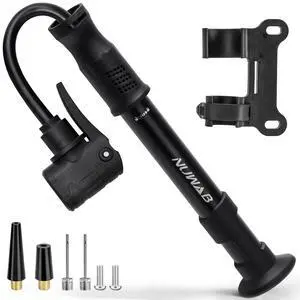 Mini Bike Pump with Gauge, 10 Inch Portable Hand Bicycle Pump, 100PSI, Support Shrader and Presta, Fast Air Out Ball Pump, Work with All Bikes and Balls, Swimming Ring Mini Bike Pump with Gauge, 10 Inch Portable Hand Bicycle Pump, 100PSI, Support Shrader and Presta, Fast Air Out Ball Pump, Work with All Bikes and Balls, Swimming Ring