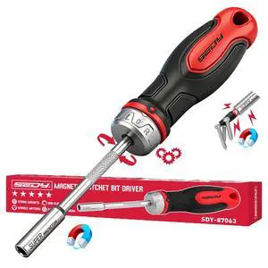 1/4 Magnetic Ratcheting Screwdriver, Durable Bit Holding Screwdriver With Non-Slip Handle 220mm Long Multi Tip Screwdrivers Ratchet Bits Driver Ergonomic Cushion Grip For Garage & Daily Repair 1/4 Magnetic Ratcheting Screwdriver, Durable Bit Holding Screwdriver With Non-Slip Handle 220mm Long Multi Tip Screwdrivers Ratchet Bits Driver Ergonomic Cushion Grip For Garage & Daily Repair