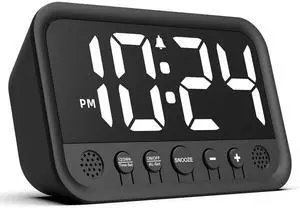 Small LED Digital Clock for Bedroom, Loud Alarm Clock for Heavy Sleepers Adults, Teens | Plug-In Electric Desk Clock | Simple Bedside Nightstand Clock with Adjustable Volume/Brightness/Snooze White Small LED Digital Clock for Bedroom, Loud Alarm Clock for Heavy Sleepers Adults, Teens | Plug-In Electric Desk Clock | Simple Bedside Nightstand Clock with Adjustable Volume/Brightness/Snooze White