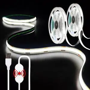 2Pack USB LED Light Strip, 6000K White COB LED Strip Lights, 3.28FT TV Lights Flexible Small Led Lights with Touch Switch Controller White 5V LED Strip Light for TV Backlight Bedroom 2Pack USB LED Light Strip, 6000K White COB LED Strip Lights, 3.28FT TV Lights Flexible Small Led Lights with Touch Switch Controller White 5V LED Strip Light for TV Backlight Bedroom
