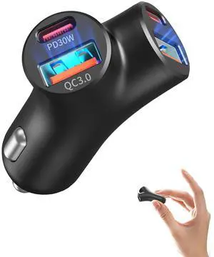 Mini USB C Car Charger, Bifurcated 4-Port Dual PD 30W & QC 18W Phone Car Charger Fast Charging Cigarette Lighter Adapter for iPhone 16 15 14 13 Pro Max, iPad, Samsung S24 S23 S22, Pixel 9 8, Android Mini USB C Car Charger, Bifurcated 4-Port Dual PD 30W & QC 18W Phone Car Charger Fast Charging Cigarette Lighter Adapter for iPhone 16 15 14 13 Pro Max, iPad, Samsung S24 S23 S22, Pixel 9 8, Android