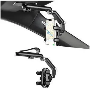 Car Sun Visor Phone Holder, 1080° Rotatable Rear View Mirror Cell Phone Mount with Extendable Arm, Adjustable Automotive Interior Smartphone Clip, Universal for Vehicles (Black) Car Sun Visor Phone Holder, 1080° Rotatable Rear View Mirror Cell Phone Mount with Extendable Arm, Adjustable Automotive Interior Smartphone Clip, Universal for Vehicles (Black)