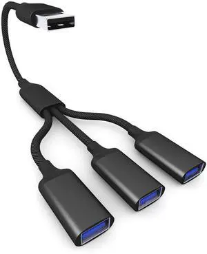 USB Splitter Cable 1 IN 3 OUT 1FT, USB 2.0 Male to Dual Female Extension Cord, Double USBA Port Hub Data+Charger Split Adapter for Laptop,PC/Computer,Keyboard/Mouse,LED,TV,Xbox/PS4/PS5 Game Controller USB Splitter Cable 1 IN 3 OUT 1FT, USB 2.0 Male to Dual Female Extension Cord, Double USBA Port Hub Data+Charger Split Adapter for Laptop,PC/Computer,Keyboard/Mouse,LED,TV,Xbox/PS4/PS5 Game Controller