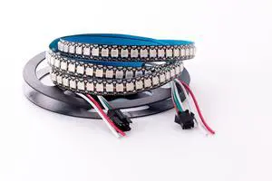 WS2812B LED Strip Individual Addressable Light SMD 5050 144Pixels RGB Pixel Strip DC5V (3.2FT 144LEDS Non-Waterproof, Black PCB) WS2812B LED Strip Individual Addressable Light SMD 5050 144Pixels RGB Pixel Strip DC5V (3.2FT 144LEDS Non-Waterproof, Black PCB)